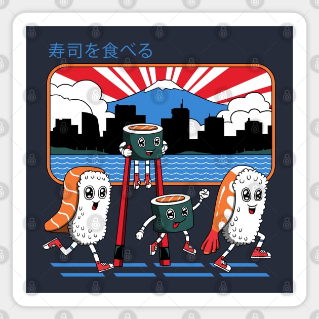 Tokyo Sushi Run Sticker by Vincent Trinidad Art